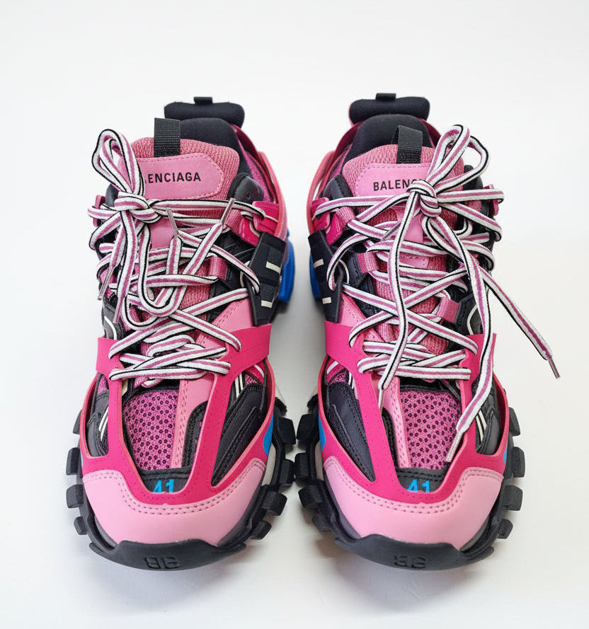 THE TRACK SNEAKERS IN PINK AND BLUE, SNEAKERS